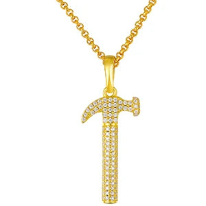 925 Sterling Silver Hammer Moissanite Pendant Necklace – Women