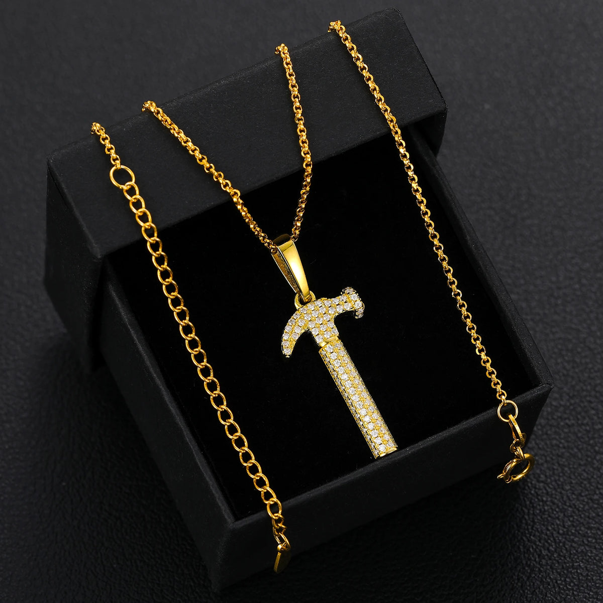 925 Sterling Silver Hammer Moissanite Pendant Necklace – Women