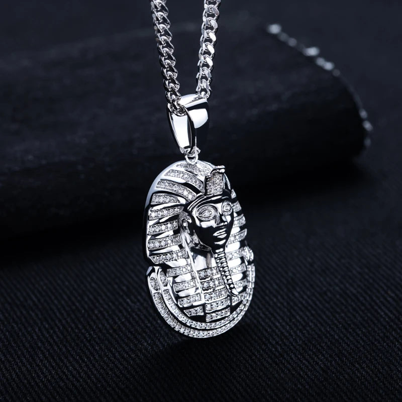 Moissanite Pharaoh Pendant – 925 Silver Hip Hop Necklace