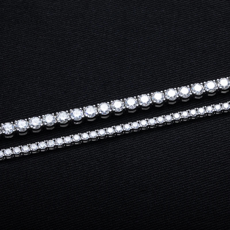 Moissanite Iced Out Tennis Necklace – 32–79cttw 925 Silver