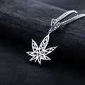 Moissanite Hemp Leaf Pendant – 925 Sterling Silver Iced Out Necklace