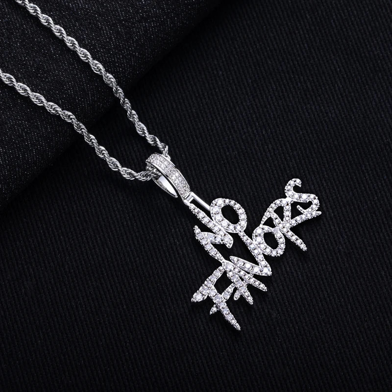 “NO FAVORS” Moissanite Pendant Necklace – 14K Gold Plated