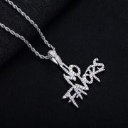 “NO FAVORS” Moissanite Pendant Necklace – 14K Gold Plated