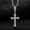 Moissanite Cross Pendant Necklace – 925 Silver Hip Hop Jewelry