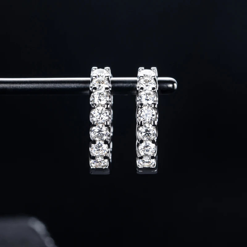 2.6cttw Moissanite Hoop Earrings – 925 Silver