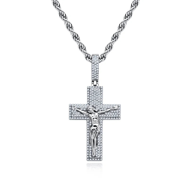 Moissanite Iced Out Pendant – 925 Silver Hip Hop Necklace for Men