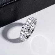 0.5ct Moissanite Dual-Cut Wedding Band – 925 Silver Fine Jewelry