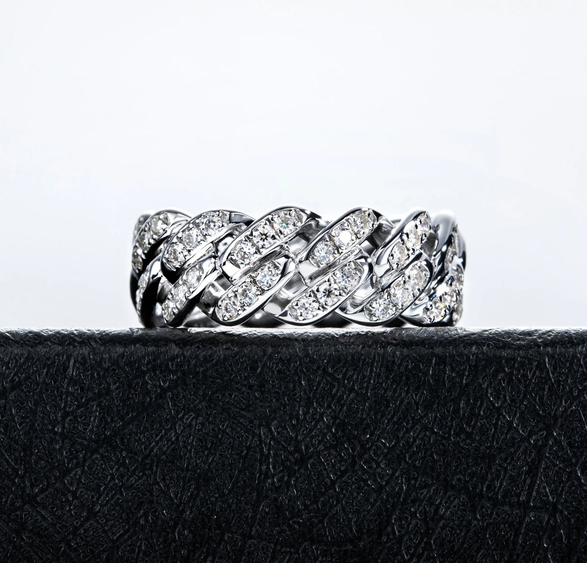 Moissanite Cuban Ring – 925 Silver Iced Out
