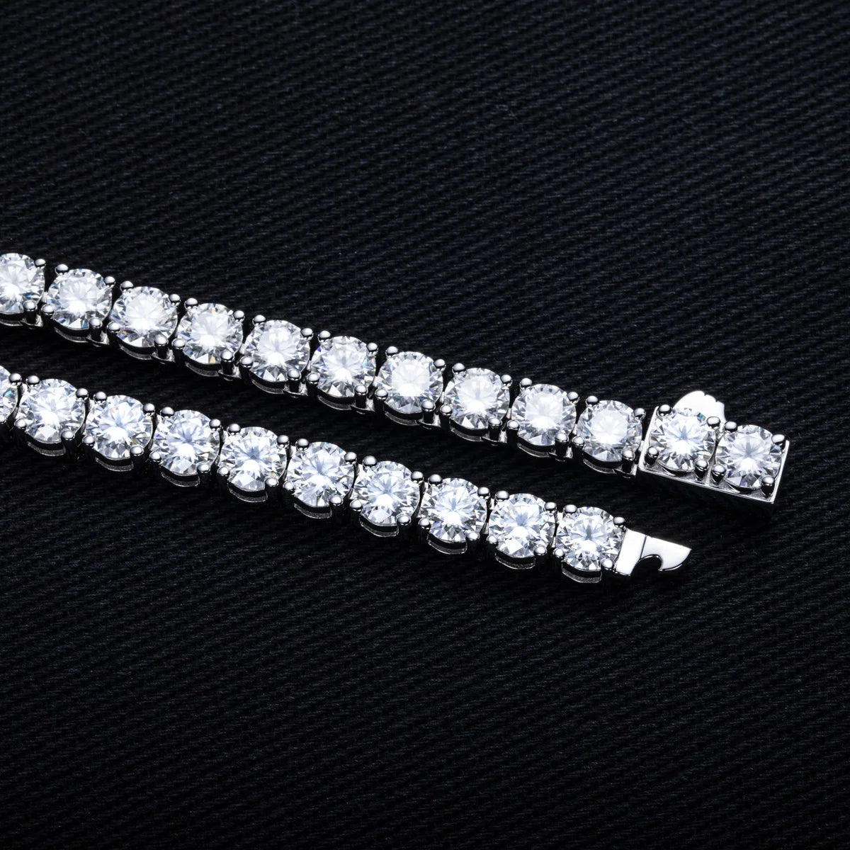 Moissanite Iced Out Tennis Necklace – 32–79cttw 925 Silver