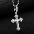 4.6cttw Moissanite Cross Pendant – 925 Silver Hip Hop Necklace for Men