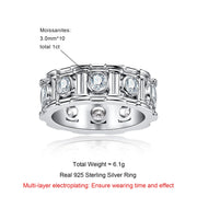 Moissanite Roman Column Ring – 925 Silver Vintage Wedding Band