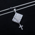 1.78cttw Moissanite Bible Cross Pendant – 925 Silver Iced Out Necklace