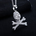 3.35cttw Moissanite Skull Pendant – 925 Silver Iced Out Necklace