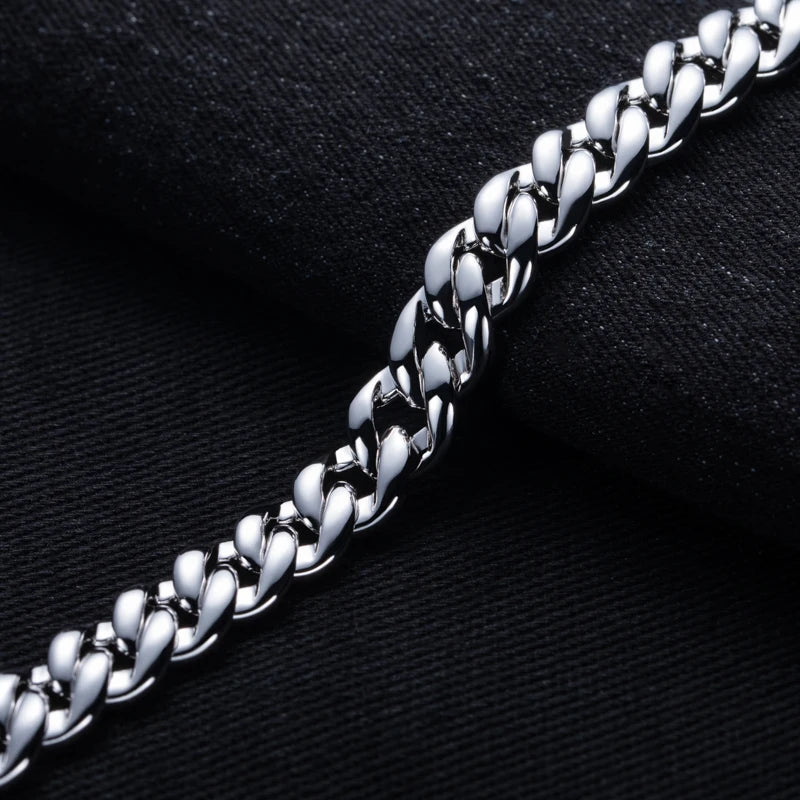 Moissanite Cuban Link Necklace – 925 Silver Iced Out Hip Hop Chain