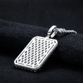 Moissanite Rectangle Pendant – 925 Silver Hip Hop Necklace