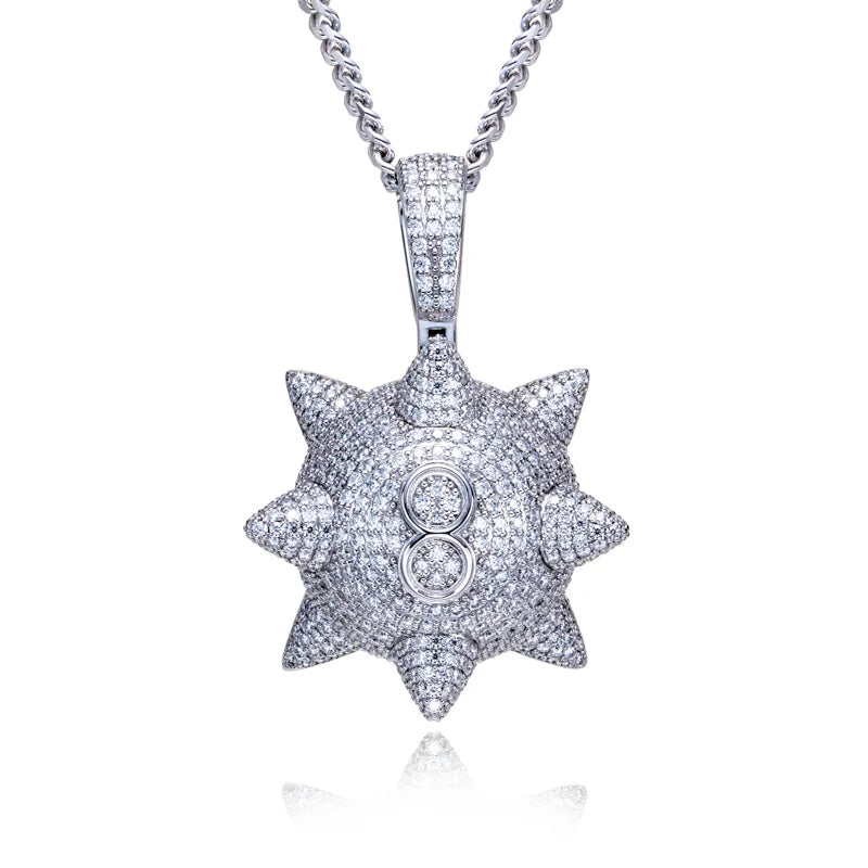 11.35cttw Moissanite Meteor Hammer Pendant – 925 Silver Hip Hop Necklace