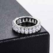 0.5ct Moissanite Dual-Cut Wedding Band – 925 Silver Fine Jewelry