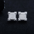 Moissanite Square Stud Earrings – 1.06cttw 925 Silver Hip Hop Jewelry