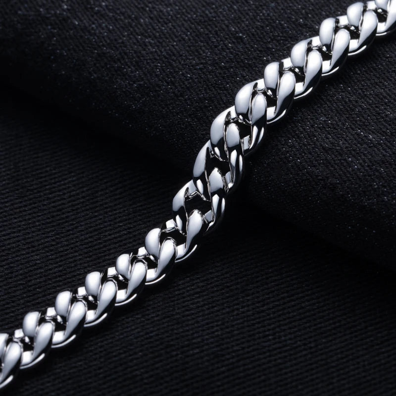 Moissanite Cuban Link Bracelet – 925 Silver Iced Out Hip Hop Jewelry