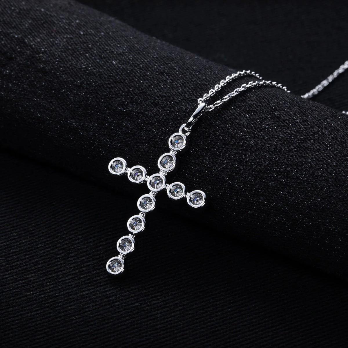 3.3cttw Moissanite Cross Pendant – 925 Silver Iced Out Necklace