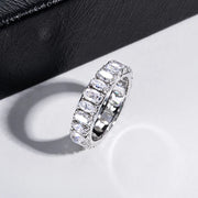 0.5ct Moissanite Dual-Cut Wedding Band – 925 Silver Fine Jewelry