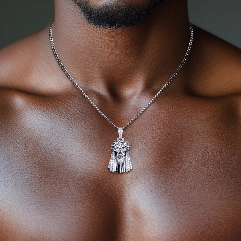 Moissanite Jesus Pendant – 925 Silver Iced Out Necklace