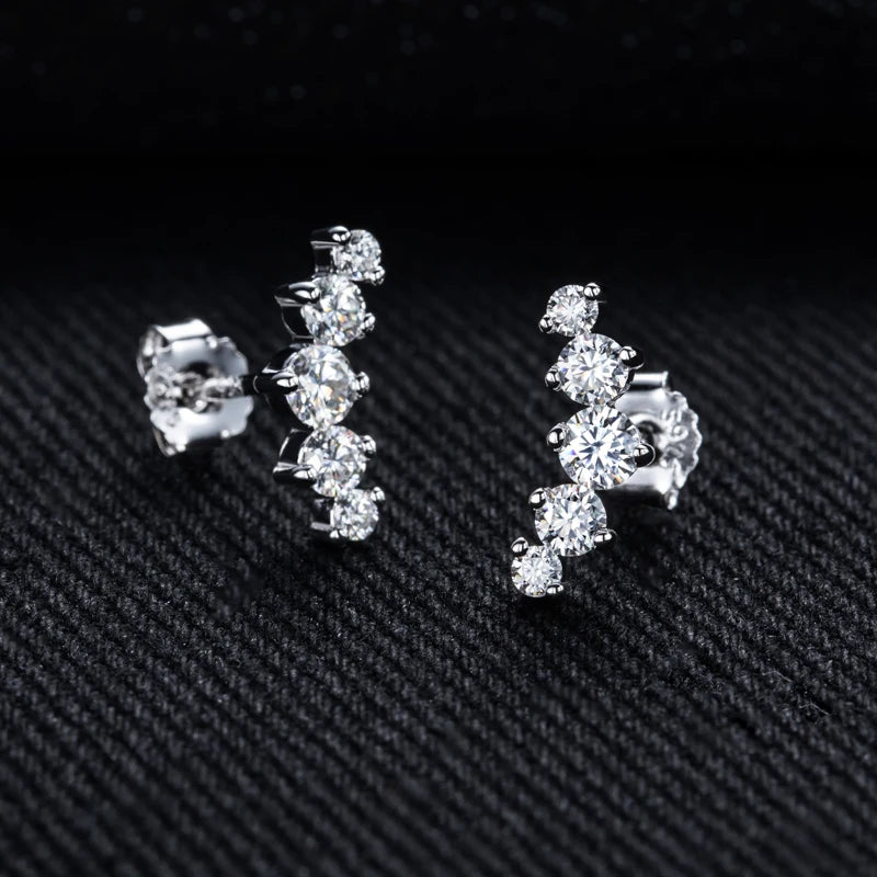 1.04cttw Moissanite Stud Earrings – 925 Silver Hip Hop Jewelry