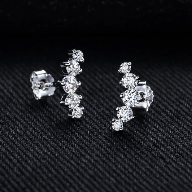 1.04cttw Moissanite Stud Earrings – 925 Silver Hip Hop Jewelry