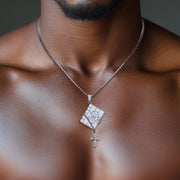 1.78cttw Moissanite Bible Cross Pendant – 925 Silver Iced Out Necklace