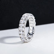 0.5ct Moissanite Dual-Cut Wedding Band – 925 Silver Fine Jewelry