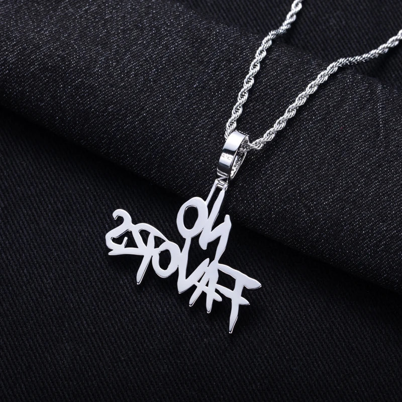 “NO FAVORS” Moissanite Pendant Necklace – 14K Gold Plated