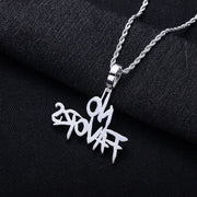 “NO FAVORS” Moissanite Pendant Necklace – 14K Gold Plated