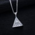 0.8cttw Moissanite Pyramid Eye of Horus Pendant – 925 Silver Hip Hop Necklace