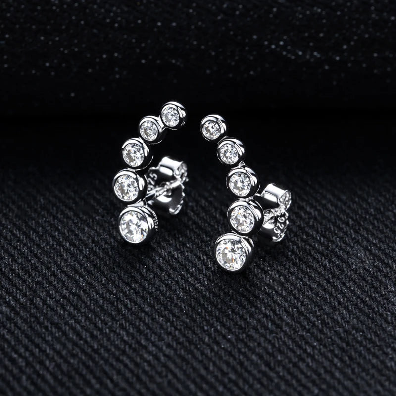 Moissanite Round Stud Earrings – 0.82cttw 925 Silver