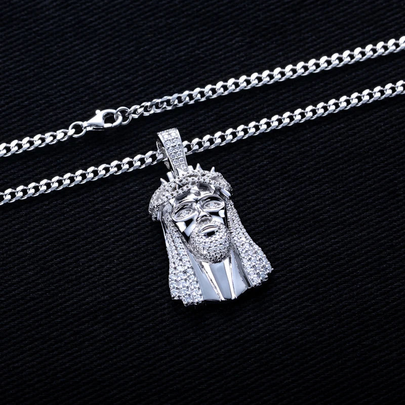 Moissanite Jesus Pendant – 925 Silver Iced Out Necklace
