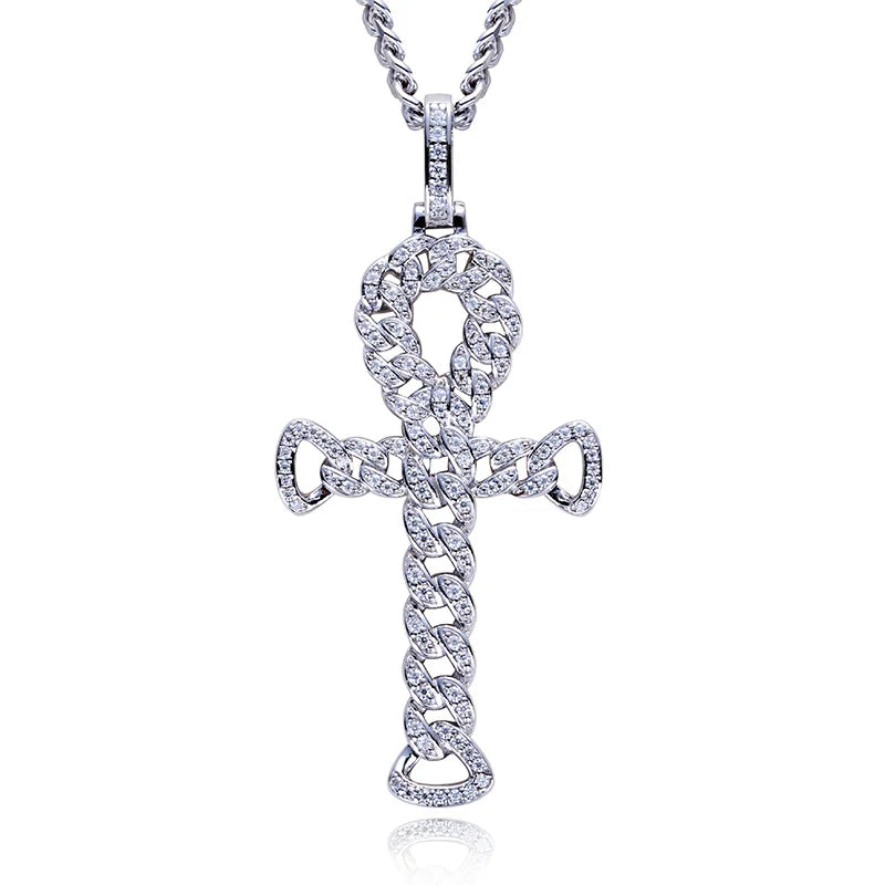 Moissanite Cross Pendant – D Color VVS1 925 Silver Hip Hop Necklace