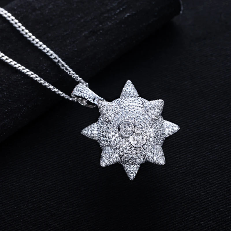11.35cttw Moissanite Meteor Hammer Pendant – 925 Silver Hip Hop Necklace