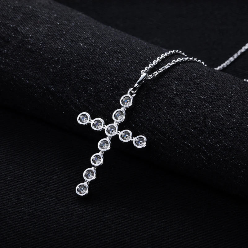 3.3cttw Moissanite Cross Pendant – 925 Silver Iced Out Necklace