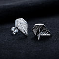 Moissanite Rhombus Stud Earrings – 925 Silver