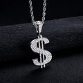 Iced Out Dollar Pendant – 925 Silver