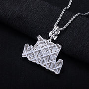 “Fast Money” Moissanite Pendant – 14K Gold Plated Necklace
