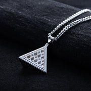 0.8cttw Moissanite Pyramid Eye of Horus Pendant – 925 Silver Hip Hop Necklace