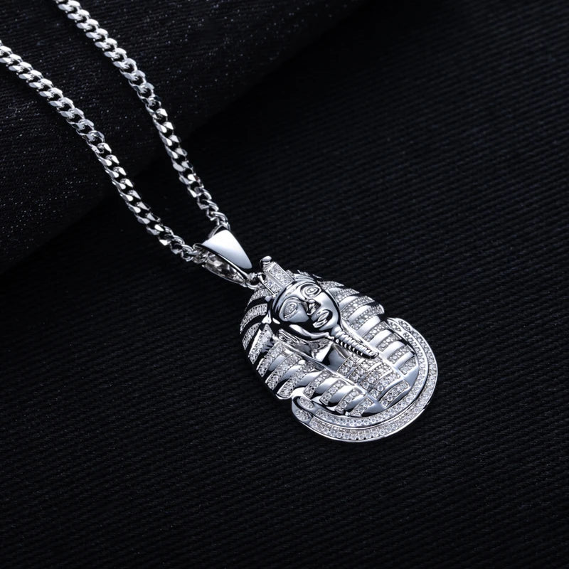 Moissanite Pharaoh Pendant – 925 Silver Hip Hop Necklace