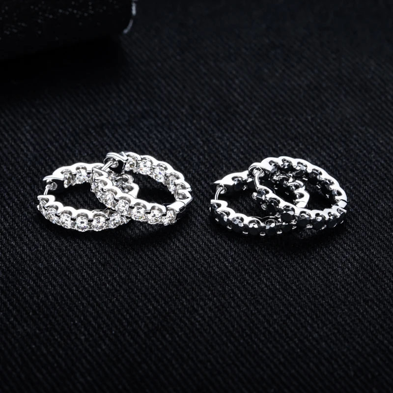 2.6cttw Moissanite Hoop Earrings – 925 Silver