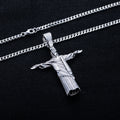 1.23cttw Moissanite Redeemer Pendant – 925 Silver Iced Necklace