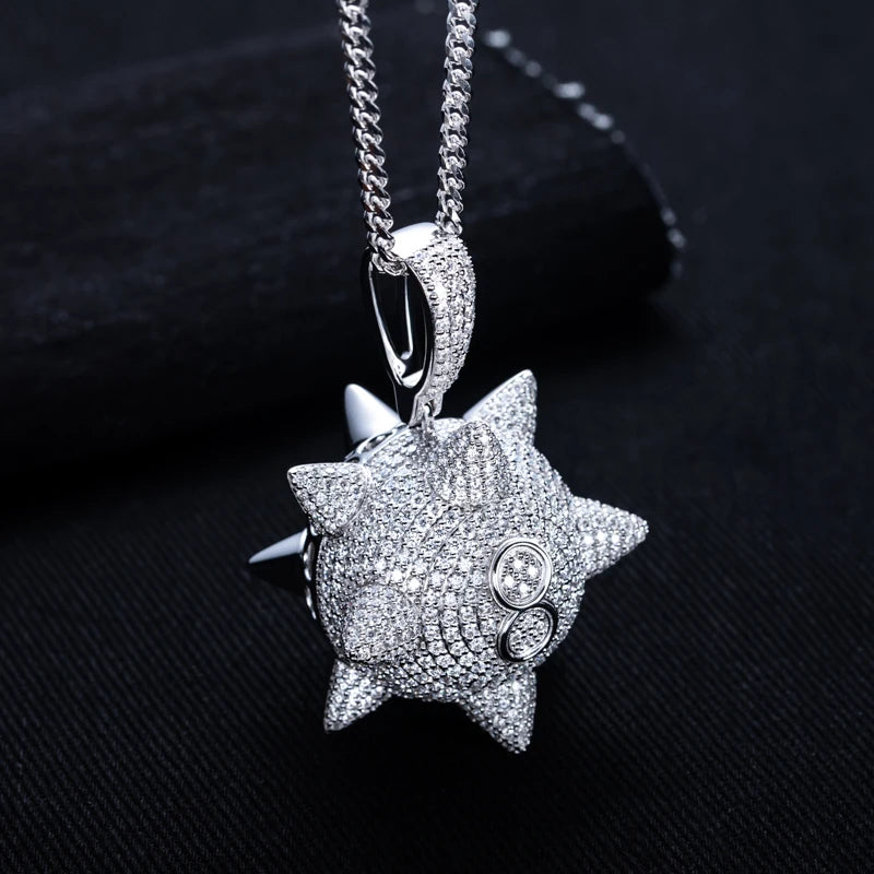 11.35cttw Moissanite Meteor Hammer Pendant – 925 Silver Hip Hop Necklace