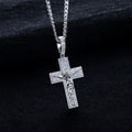 Moissanite Cross Jesus Pendant – 925 Silver Necklace