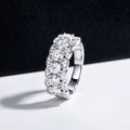 2.01cttw Moissanite Six-Stone Eternity Ring – 925 Silver Hip Hop Jewelry