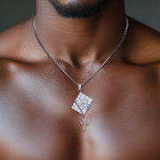 1.78cttw Moissanite Bible Cross Pendant – 925 Silver Iced Out Necklace