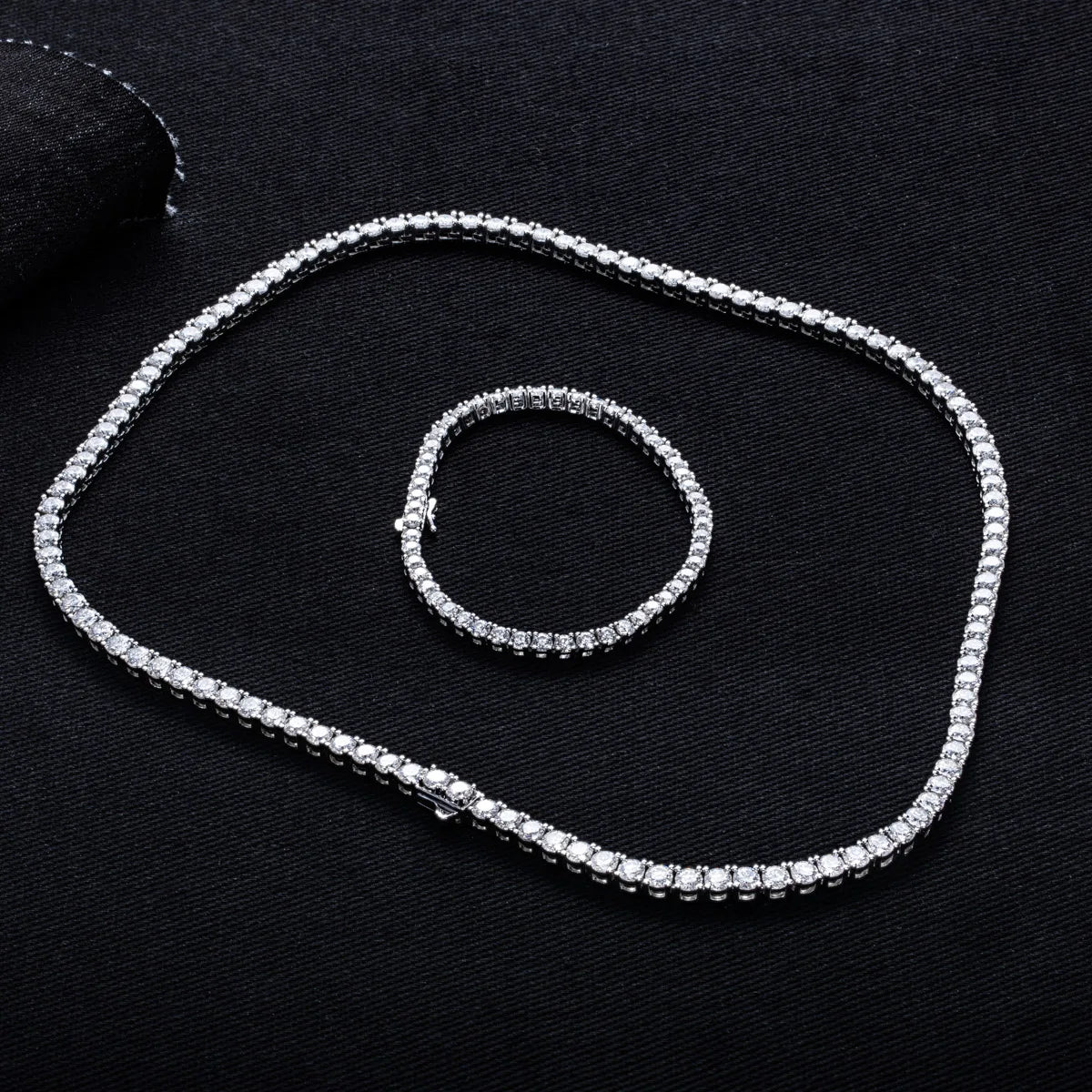 Moissanite Iced Out Tennis Necklace – 32–79cttw 925 Silver